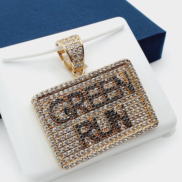 "14K Gold Plated Cubic Zircon Pendant, INUS1BR218 - Picture 3 of 9